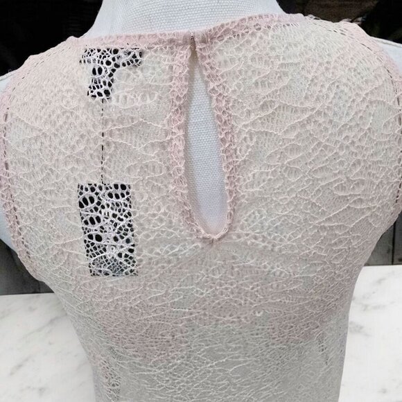 Express Peach Lace Sleeveless Sheer Top | Scalloped Hem | Size S NWT - Picture 9 of 9